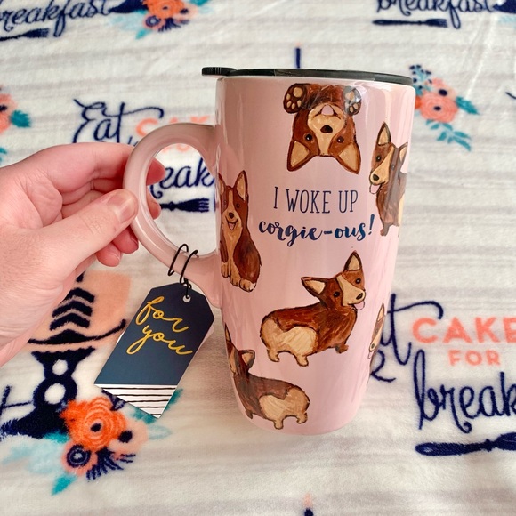1 LEFT! ๐พ Corgi Ceramic Travel Mug Tumbler ๐พ - Picture 3 of 10